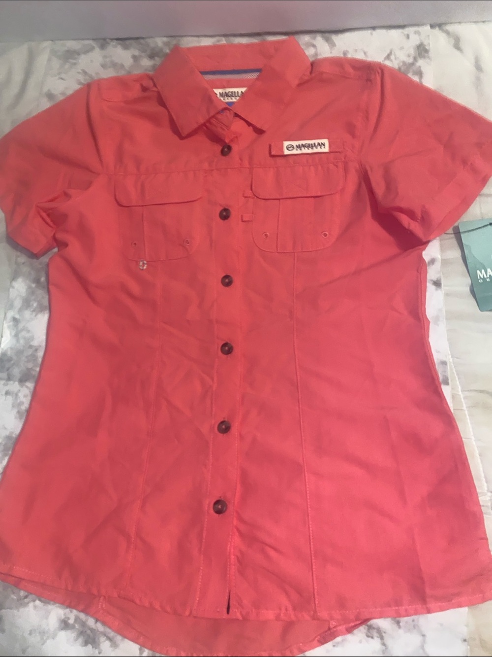 Magellan Outdoors Women’s Coral Short-Sleeve Button-Front Shirt